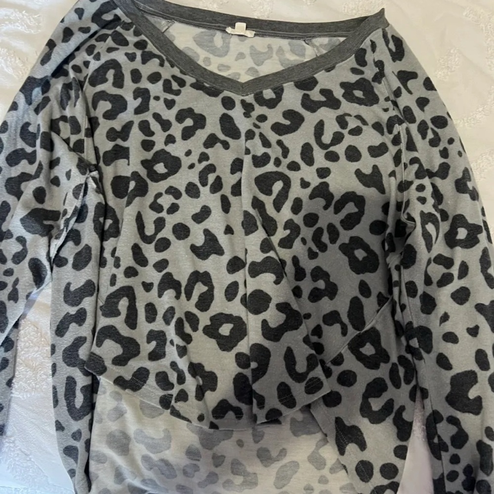 leopard v-neck sweater